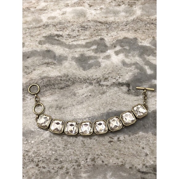 Chloe+Isabel Eight Gold Plated Faceted Crystals Link Bracelet - Picture 1 of 7